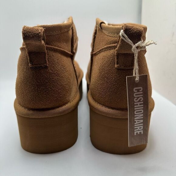 CUSHIONAIRE Women's Genuine Suede pull platform boot +Memory Foam 8.5 CHESTNUT - Picture 4 of 7